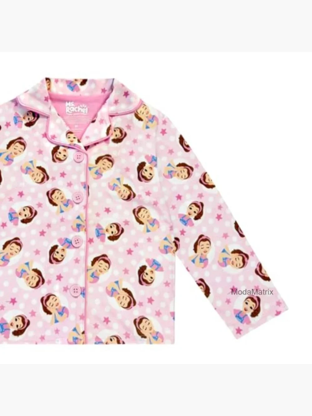 2pc Button Down Long Sleeve Pajama Set Toddler Pjs Sleepwear 12M-4T - Picture 4 of 6